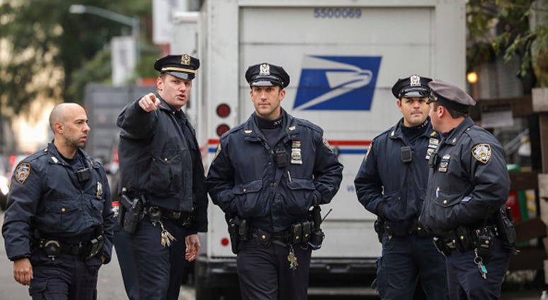 A group of NYPD officers. NYPD Officers