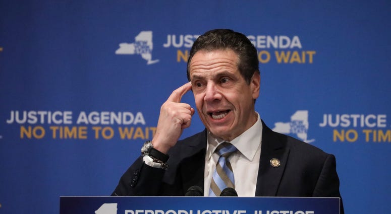 New York Governor Andrew Cuomo speaks about reproductive rights at Barnard College, January 7, 2019 in New York City. Andrew Cuomo