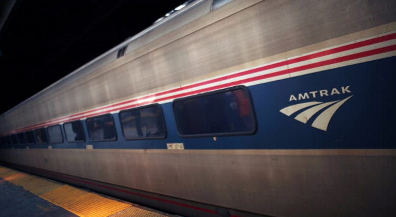 Amtrak train at Newark Penn Station Amtrak train at Newark Penn Station