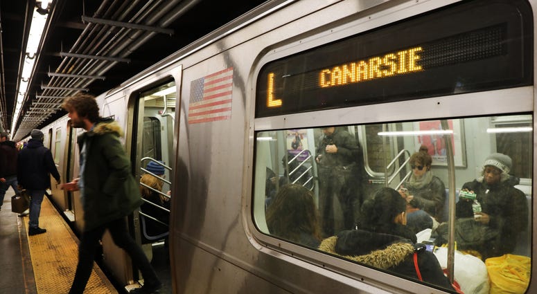 An L train station stands in the popular Brooklyn neighborhood of Williamsburg on January 03, 2019 in New York City. L train subway