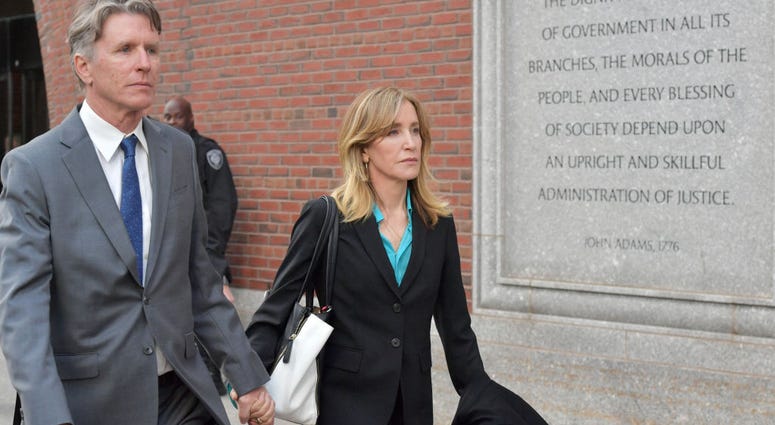 Felicity Huffman exits the John Joseph Moakley U.S. Courthouse after appearing in Federal Court to answer charges stemming from college admissions scandal on April 3, 2019 Felicity Huffman exits the John Joseph Moakley U.S. Courthouse after appearing in Federal Court to answer charges stemming from college admissions scandal on April 3, 2019