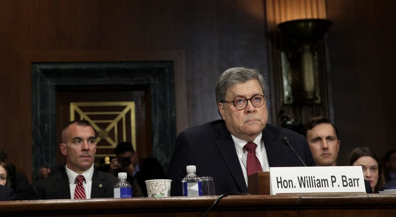 U.S. Attorney General William Barr listens as he prepares to testify before the Senate Judiciary Committee May 1, 2019 in Washington, DC. William Barr