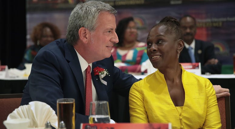 Bill de Blasio, Chirlaine McCray Bill de Blasio, Chirlaine McCray