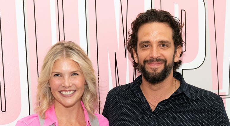 Amanda Kloots and Nick Cordero attend the Beyond Yoga x Amanda Kloots Collaboration Launch Event on August 27, 2019 in New York City. Nick Cordero