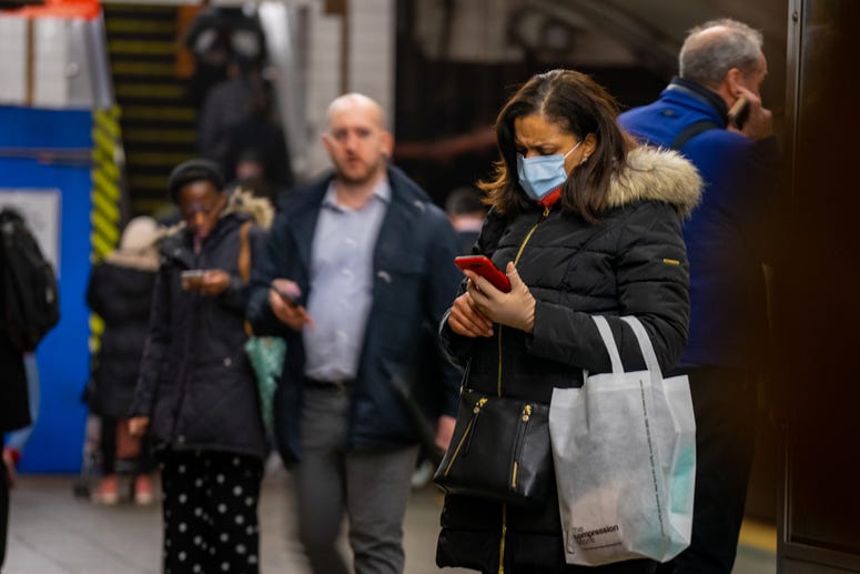 A traveler wears a medical mask at Grand Central station on March 5, 2020 in New York City. Coronavirus