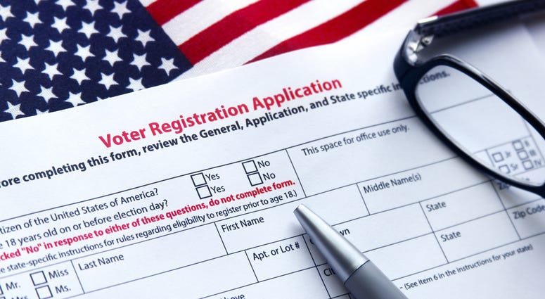 Voter registration application. Voter registration