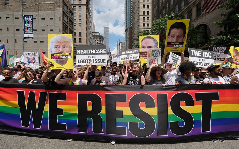 A general view during the New York City Gay Pride 2017 march on June 25, 2017 in New York City. (Photo by Dimitrios Kambouris/Getty Images)
