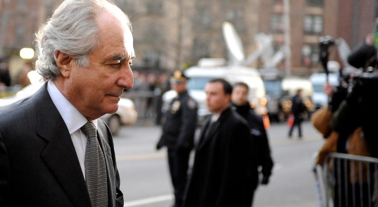 Financier Bernard Madoff arrives at Manhattan Federal court on March 12, 2009 in New York City. Bernie Madoff Ponzi Scheme