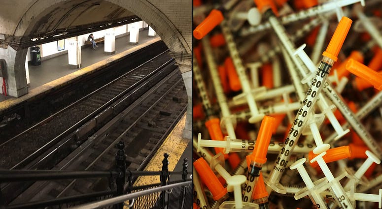 Heroin needles have been piling up at the 181st Street station. HEROIN 181ST STREET SUBWAY