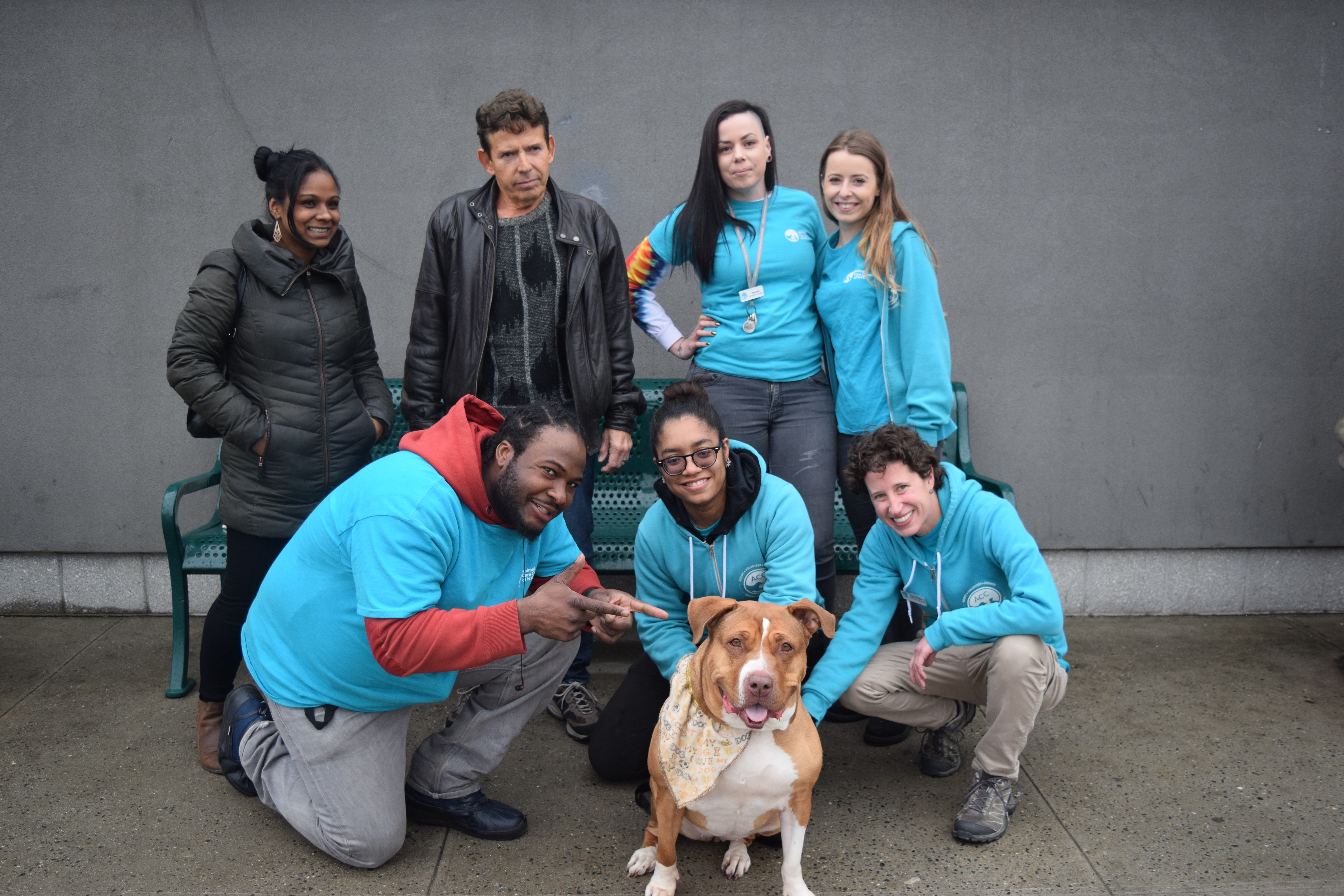 Hunnie and the staff of Brooklyn ACC after she was FINALLY adopted!