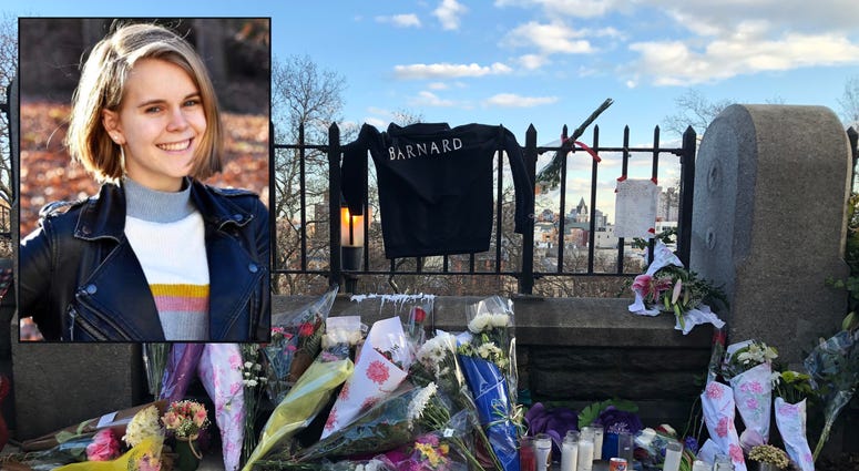 A memorial for Tessa Majors near Morningside Park. Tessa Majors memorial