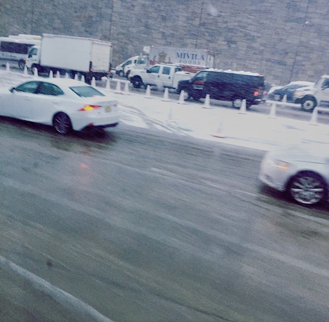 Lincoln Tunnel snowy roads
