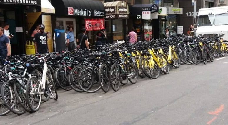 The city is cracking down on bike rental businesses in Midtown. The city is cracking down on bike rental businesses in Midtown.