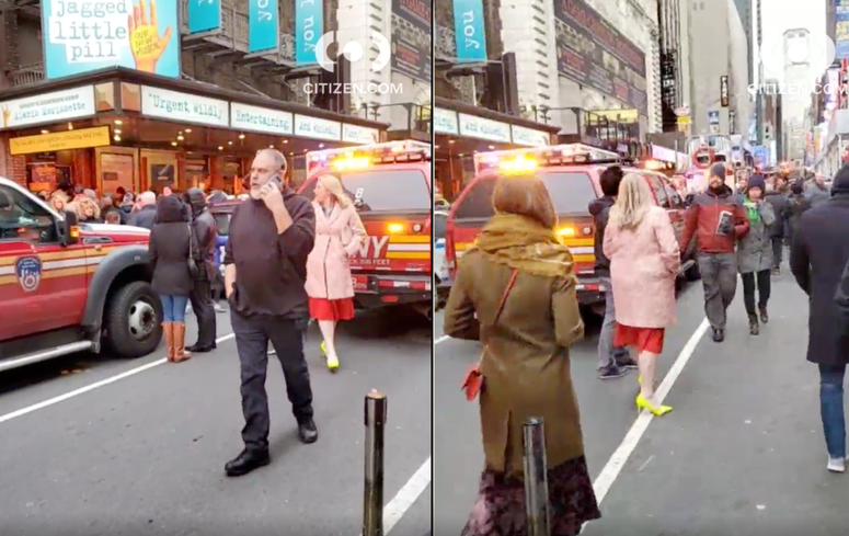 The scene outside the theater. Pepper spray Jagged Little Pill