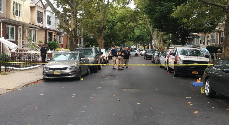A street in Brooklyn is closed after a shooting in the area Police shooting