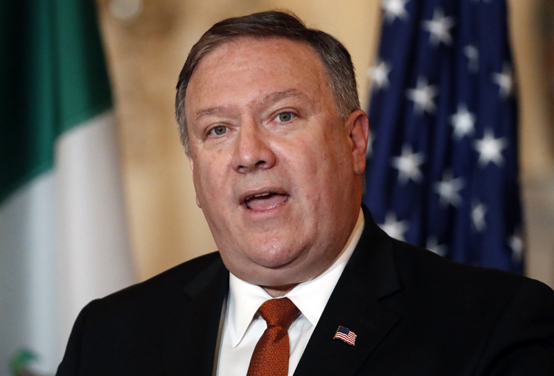 Secretary of State Mike Pompeo delivers remarks with Mexican Foreign Secretary Luis Videgaray at the State Department, Monday, May 7, 2018 in Washington. Secretary of State Mike Pompeo delivers remarks with Mexican Foreign Secretary Luis Videgaray at the State Department, Monday, May 7, 2018 in Washington.