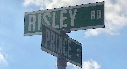 The intersection of Risley Road and Prince Street in Patchogue. The intersection of Risley Road and Prince Street in Patchogue.
