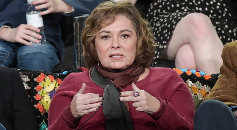 FILE - In this Jan. 8, 2018, file photo, Roseanne Barr participates in the "Roseanne" panel during the Disney/ABC Television Critics Association Winter Press Tour in Pasadena, Calif. FILE - In this Jan. 8, 2018, file photo, Roseanne Barr participates in the "Roseanne" panel during the Disney/ABC Television Critics Association Winter Press Tour in Pasadena, Calif.