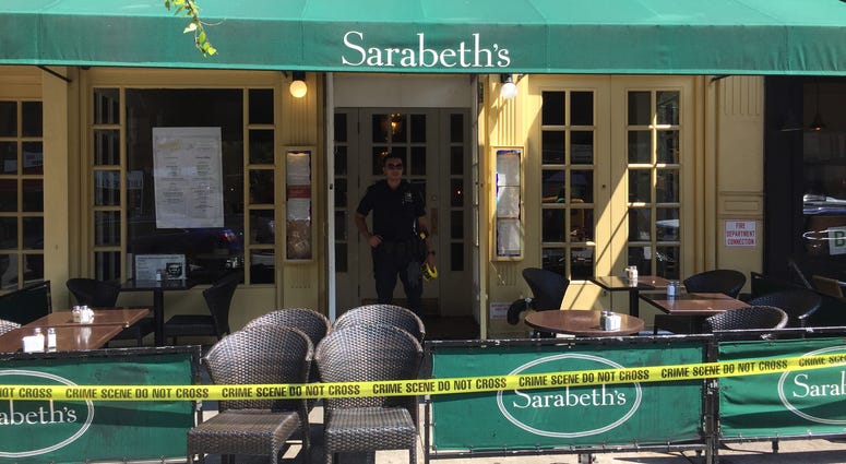 Police tape around Sarabeth’s Restaurant on the Upper West Side Sarabeth