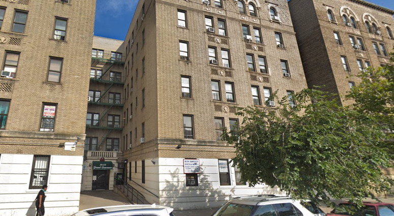 The building where the attack took place. Woman stabbed in the Bronx