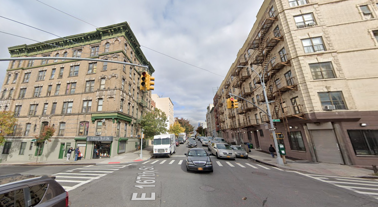 The scene of the stabbing. Man disemboweled in the Bronx