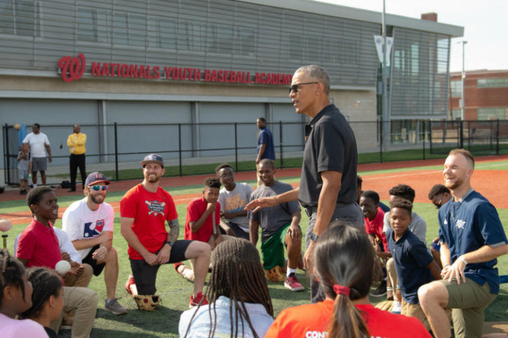 Barack Obama President Obama talks to kids at the Washington Nationals Youth Academy