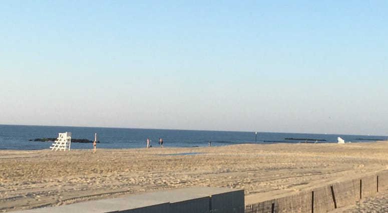 The beach in Belmar, New Jersey. The beach in Belmar, New Jersey.