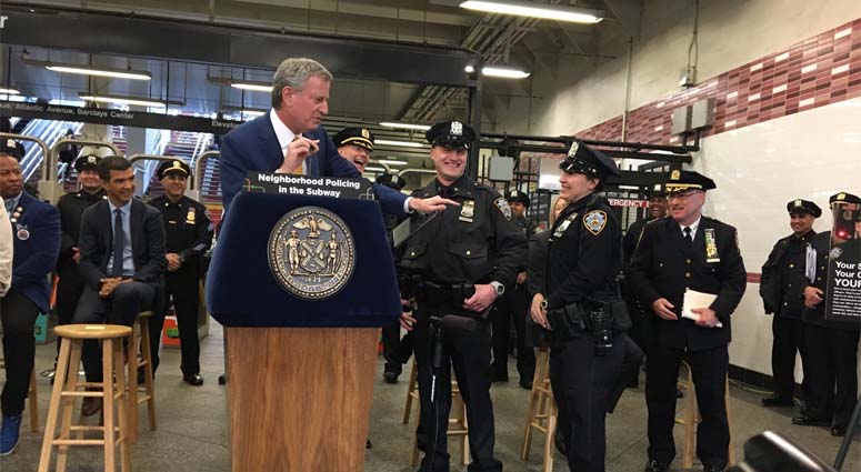 De Blasio Announces Subway Neighborhood Policing De Blasio Announces Subway Neighborhood Policing