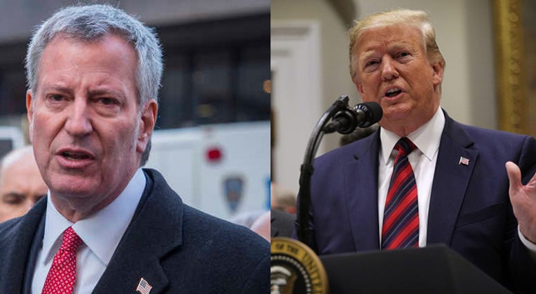 President Donald Trump and Mayor Bill de Blasio President Donald Trump and Mayor Bill de Blasio