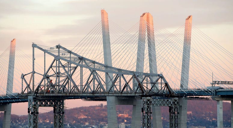 The scene leading up to the eastern side of the Tappan Zee Bridge demolition with explosives, Tuesday, Jan. 15, 2019. Tappan Zee Demolition