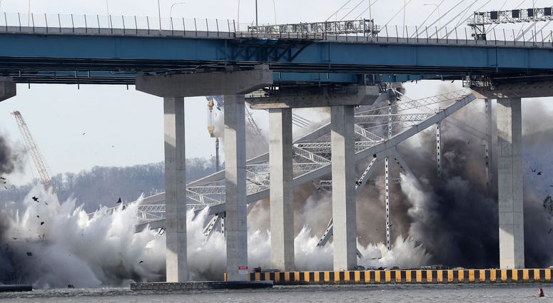 The Tappan Zee Bridge comes down with an implosion Jan. 15, 2019. Tappan Zee Bridge