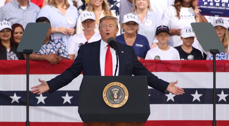 President Trump at a reelection rally in Florida. President Trump