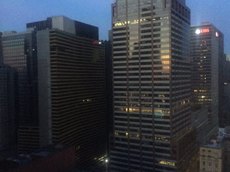 A picture of New York City after widespread power outage on Saturday evening left much of Manhattan without electricity. July blackout outage Manhattan