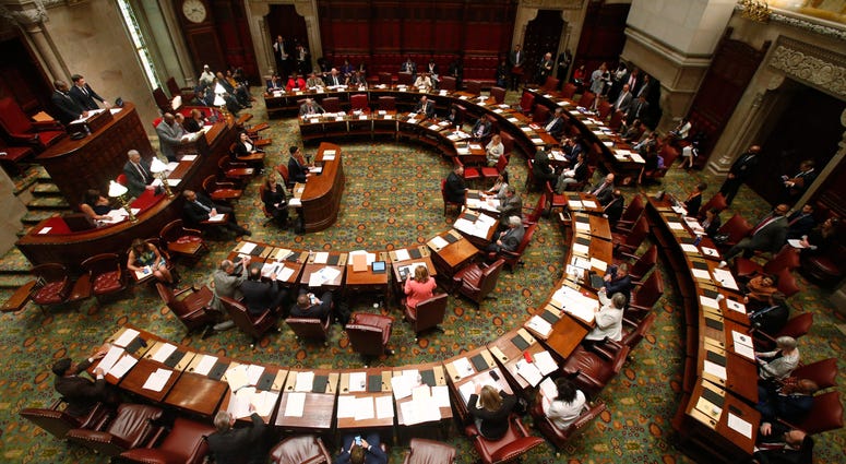 The New York State Senate Chamber in Albany on May 20, 2019. N New York State Legislature Senate