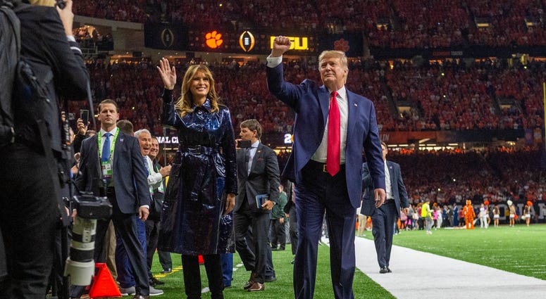 Donald and Melania Trump arive at the Superdome as The LSU Tigers take on The Clemson Tigers in the 2020 College Football Playoff National Championship. Monday, Jan. 13, 2020. Trump LSU game