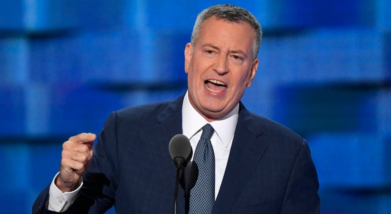 New York City mayor Bill de Blasio speaks during the 2016 Democratic National Convention Bill de Blasio