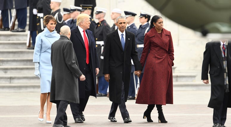 The Obamas and the Trumps during Donald Trump's inauguration. Michele Obama inauguration