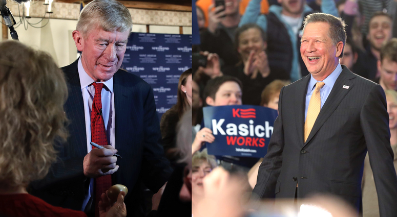 Former Massachusetts Gov. William Weld and former Ohio Gov. John Kasich. William Weld and John Kasich