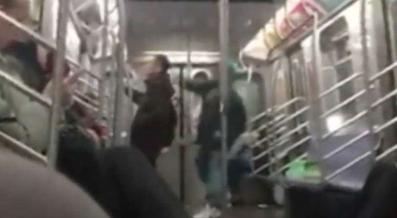 A screenshot of video showing the attack. 62-year-old man attacked on subway
