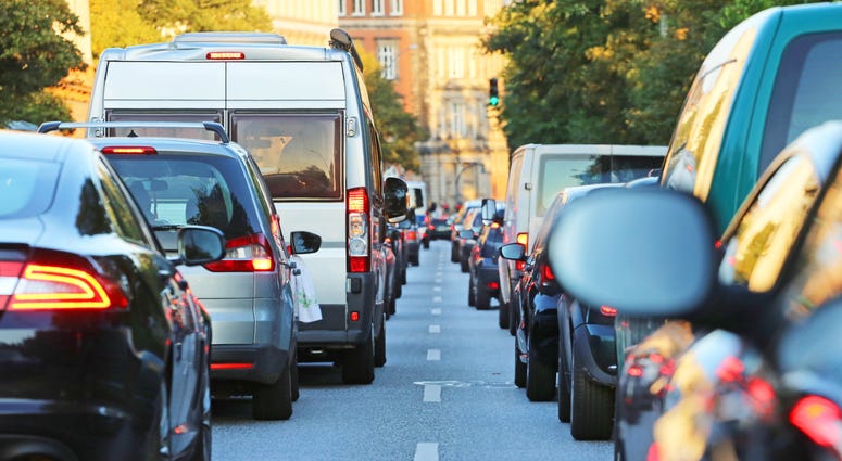 Cars in a traffic jam