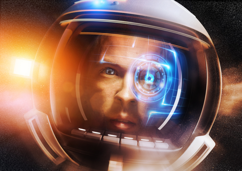 Future Scientific Astronaut. A Futuristic Space man deep in space Future Scientific Astronaut. A Futuristic Space man deep in space