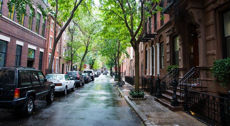 Cars parked on Residential St., Greenwich Village, New York City Cars parked on Residential St., Greenwich Village, New York City