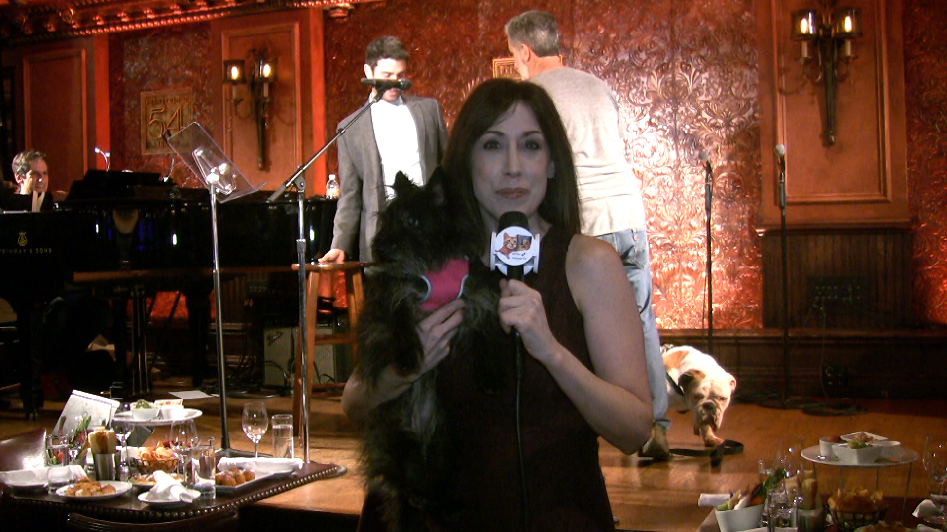 1010 WINS Anchor Susan Richard with one of Bill Berloni’s famous “Totos”/Best In Shows at Feinsteins/54 Below to benefit The Humane Society of NY