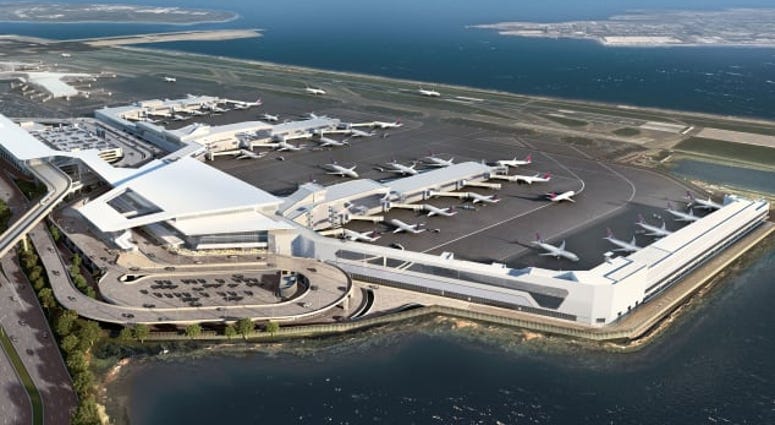 Rendering of new LaGuardia terminal Rendering of new LaGuardia terminal