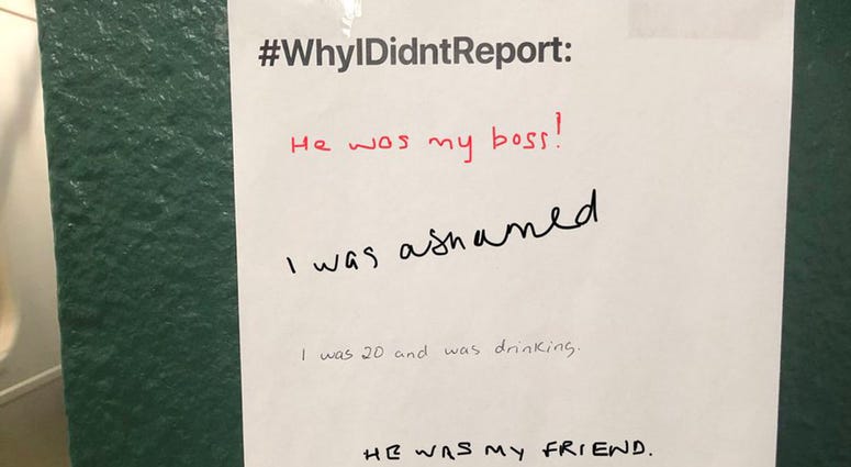 The posters have popped up in subway stations across the city. WhyIDidntReport Subway Posters
