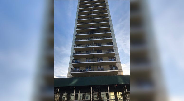 Sources say a man plunged from this building on Wadsworth Avenue after stabbing his girlfriend to death. Yuberkis Paulino murder suicide