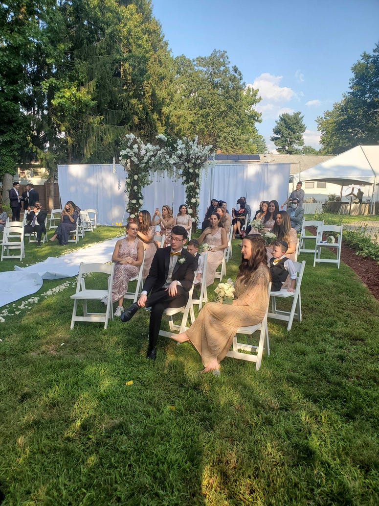 Attendance at the wedding was scaled down because of the coronavirus. Ashley and Israel