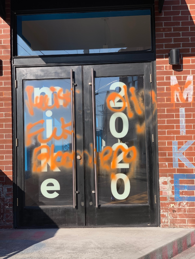 Bloomberg vandalized