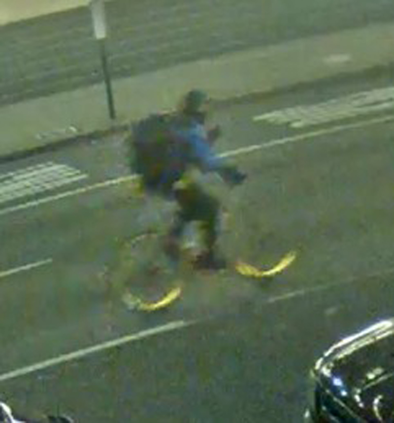Police are looking for a bicyclist who allegedly stabbed a skateboarder. Police are looking for a bicyclist who allegedly stabbed a skateboarder.