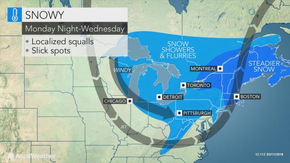 The third nor'easter inside of a month blew into New York on March 13, 2018. The third nor'easter inside of a month blew into New York on March 13, 2018.